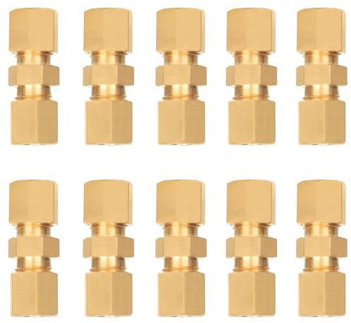 GVSS 10 Pcs Raccords d'écrous de Ligne de Frein en Laiton 4,75 mm, Raccord Frein Voiture,Connecteur de Conduite de Frein,Raccords de Ligne de Frein Hydraulique en Laiton pour Voiture