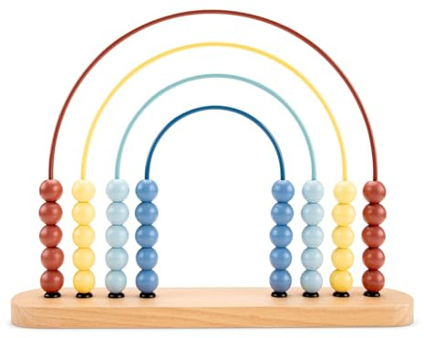 Woet® Wooden Abacus Counting Toy | Wooden Counting Frame, Learning Toy, Early Maths, Colorful Beads, Fine Motor Skills, Educational Toy, Montessori Age 1 Year+