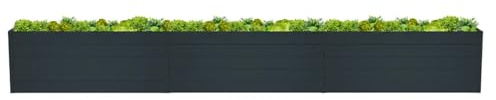 Mega Holz Premium Aluminium Hochbeet XXL 550x95x74 cm - Wetterfest, Robust & Pflegeleicht - Nut- und Feder-Hohlkammerprofile - Blumenbeet mit eleganten Design & Große Anbaufläche für Gemüse & Kräuter