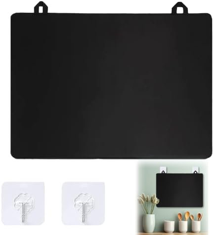 DASIAUTOEM Herdabdeckplatte Abdeckung, 61×53cm Herdplatte Herdabdeckung Einteilig Küche Abdeckplatte mit Haken, Schutzmatte Induktion für Ceranfeld Abdeckung Aufrollbare Gummi Matte, Schwarz