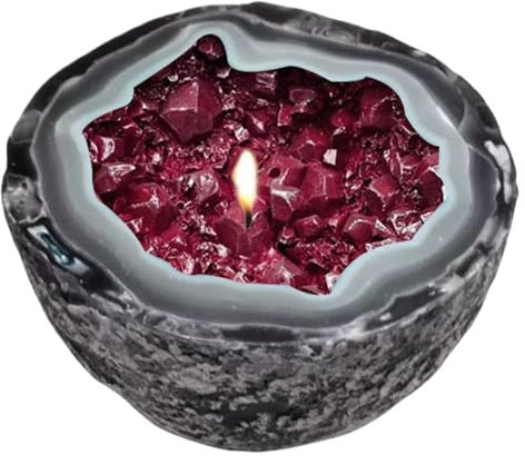 Tischkerze, Meditationskerze, Kerze, Bowl, Crystal Energy Candles, Crystal Geode Desktop Ornament mit Soothing Energy, 10,9 x 11,9 x 5,9 cm, ideal für Heimdekoration, Meditation und Entspannung