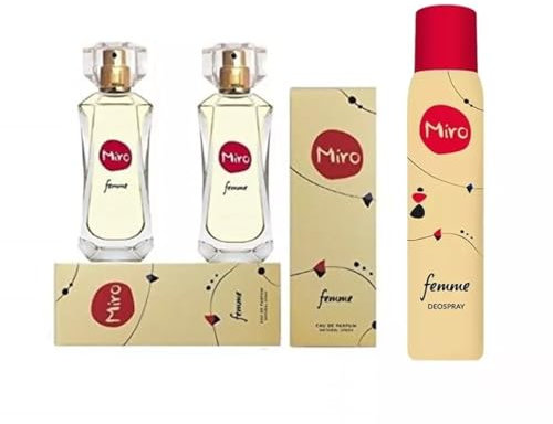 Miro FEMME Eau de Parfum Spray 2 x 50 ml EdP (100 ml) + 1 x Deo 100 ml