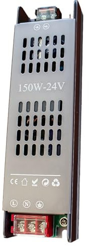Alimentatore LED Slim 24 V DC, 150W, Trasformatore Dimmerabile a DIP (25%-100%), Input 200-240 V AC, IP20