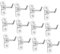 Garneck 12 Stck. Einzelner diagonaler Haken Anbindung Schlüssel Hangerhaken Lamelle Haken für Stecktafeln aus Metall Stecktafelhaken für Aufbewahrungswerkzeuge Eisen Silver