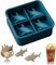 Shark Silicone Ice Mold, 3D Shark Silicone Ice Tray, Reusable Shark Shape Ice Cube for Water Drink Drinking, Suitable for Party, Home, Bar