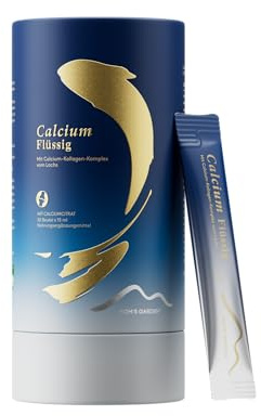 Mom's Garden Calcium Flüssig, mit Calcium-Kollagen-Komplex vom Lachs, Calcium, Vitamin D3, Vitamin K2, zur Erhaltung gesunder Knochen, normaler Muskelfunktion, Nahrungsergänzungsmittel, 30 Sticks