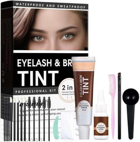 Tinte De Duración para Cejas,Colorante Para Cejas,el cuidado suave de las cejas aporta definición e color,Set Profesional,Apto la mayoría de las personas(Negro)