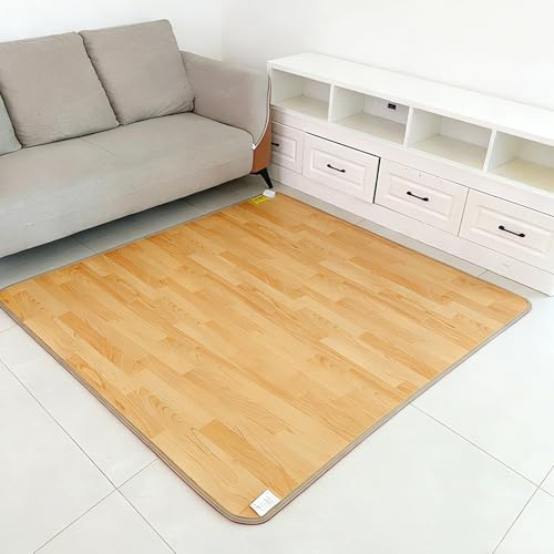 DowPie Großer beheizbarer Teppich, Heizmatte mit Carbonkristallen und Fußheizkissen, 60 einstellbare Temperaturstufen + 12-Stunden-Timer, ideal für Zuhause, Büro und Fitnessstudio Lightgray-20 * 39in