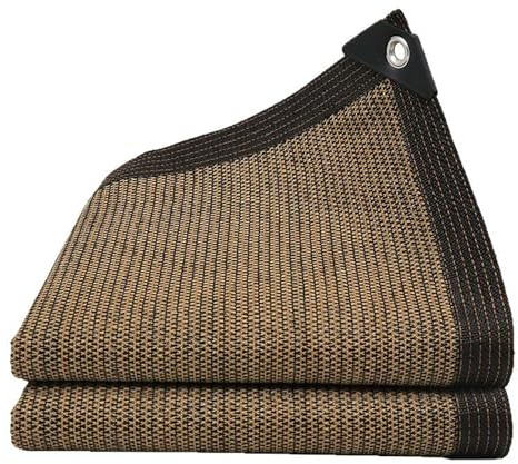 Rete Ombreggiante con occhielli 5x6m 90% Telo ombreggiante Frangivista | Recinzione Giardino,Tessuto HDPE,Marrone caffè Tessuto Ombra Privacy Antistrappo Antivento per Esterno, Serra,Balcone