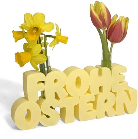 LETTERLI Bloom - Ostern Edition | 3D Schriftzug Aufsteller | Kreative Moderne Osterdeko, Tischdeko | Witziges Geschenk und Mitbringsel | Manufaktur in Deutschland (Ostergelb, Frohe Ostern)