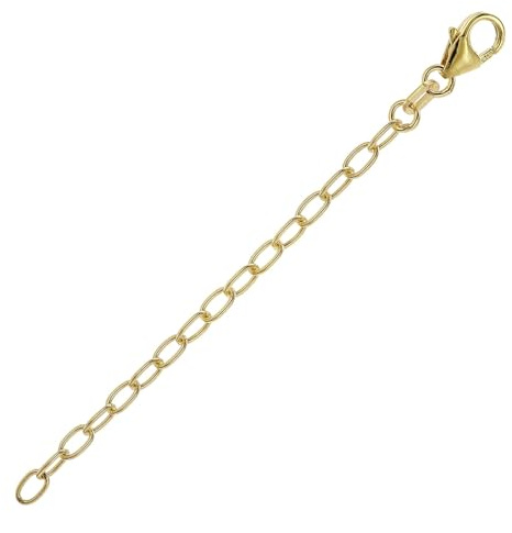 trendor Verlängerungskette 925 Silber Vergoldet Weitanker 7 cm 21667 | praktische Verlängerungs-Kette für Frauen und Männer, vergoldetes Weitanker-Kettchen,