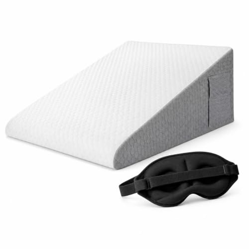 BOODPET Coussin Triangulaire Memory Foam 50x50x26cm Anti-Reflux Masque 3D