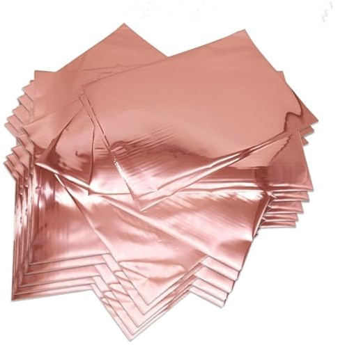 LCKKJHG Carta Stagnola 50 Fogli di Carta Transfer Foil A 4 Toner, reattiva for Stampa a Caldo for la Realizzazione Biglietti(Rose Gold)