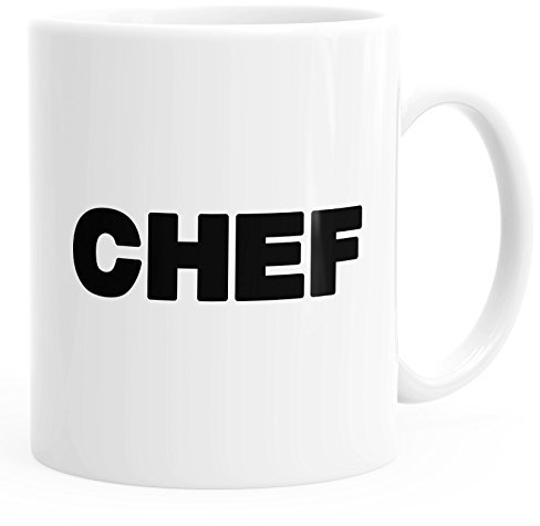 MoonWorks Kaffee-Tasse Chef-Tasse einfarbig weiß Unisize