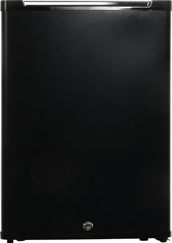 Corby Eton 40L Lockable Minibar, Silent Hotel Mini Bar with Peltier Cooling, Adjustable Shelves, LED Light, Reversible Door, 2 Keys, Black, UK Plug
