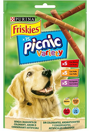 Friskies Purina Picknick Variety, Snacks, Leckerlis, Leckerlis für Hunde, 8 Beutel à 126 g