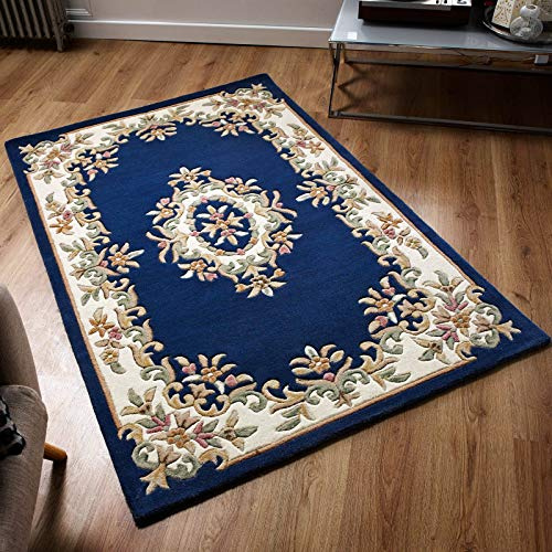 Rugs Direct Rug, 100% Wool, Blue, 200cm x 285cm