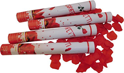 8x Konfettikanone Hochzeit 40 cm Rosenblätter Rot Party Popper Konfetti Shooter Party Kanonen Party Poppers Confetti Kanone