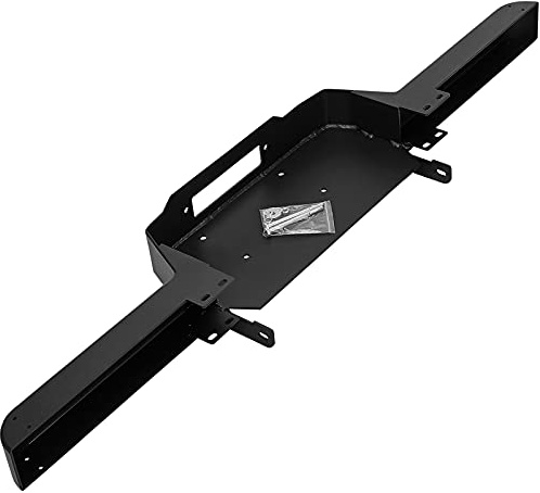 WINCHMAX Winch Bumper. 5mm Thick Powder Coated in Graphite Black. Pre-Drilled 114mm x 254mm to Fit Most 13,500lb Winches. Compatible with Defender.