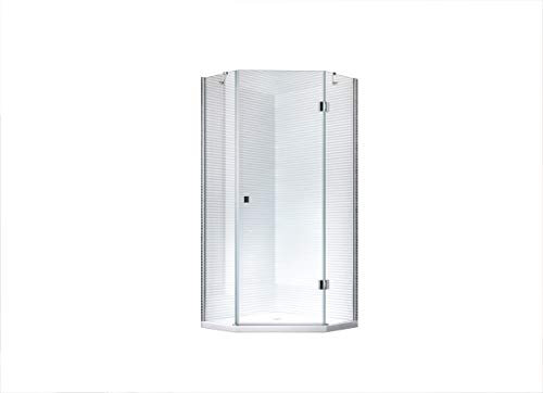 Glaszentrum Hagen - Aya - Fünf-Eck - Duschkabine - Dusche - Duschabtrennung - ESG-Glas - 8mm (100x100x195cm mit Duschtasse & Siphon)