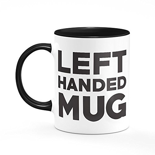 Left Handed Mug Mug One Size Black/White Funny Joke Rude Offensive Gift for Colleague Dad Friend