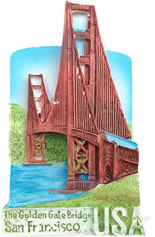 Kühlschrankmagnet, Motiv: Golden Gate Bridge, San Francisco, USA, Souvenir, Heim- und Küchendekoration, San Francisco-Kühlschrankmagnet