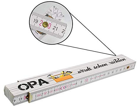 Meterstab Zollstock bedruckt Geschenk Vatertag Geburtstag Souvenier 2 Meter weiß, Motiv:Motiv 15