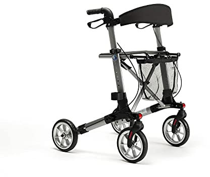 StelComfort Rollator Quadri Light Rollator, Silber, Aluminium, Erwachsener und Senior, 80,5-93 cm Griffhöhe, 130 kg Max. Gewicht des Benutzers