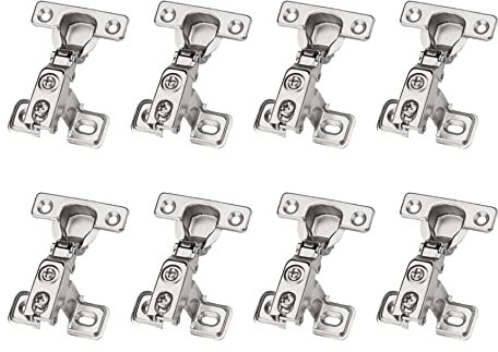 LOOTICH 90 Grad Innenanschlag 26mm Soft Close Hydraulisch Kompaktes Mini-Scharnier Automatikscharniere mit Dämpfer Scharniere Topfscharnier für Rahmen Schranktür Küchenschrank Kleiderschrank 8 Stück