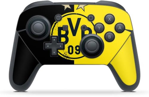 DeinDesign Skin kompatibel mit Nintendo Switch Pro Controller Folie Sticker Borussia Dortmund Sterne BVB
