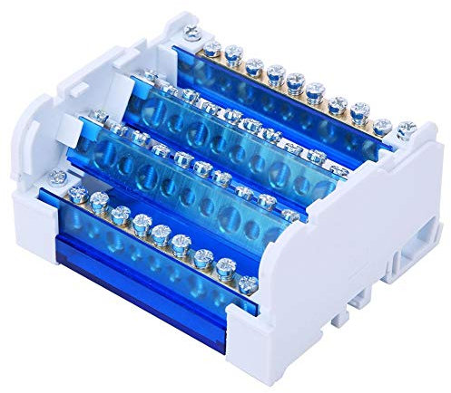 Scatola di distribuzione terminale, scatola di giunzione a 4 livelli 411 Blocco di cablaggio su guida DIN 125A 500 V 4 Morsettiera monofase ingresso 40 uscita 40 per ingegneria elettrica
