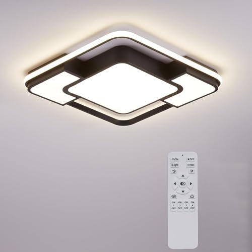 minifair Led Ceiling Light for Bedroom,Remote Control,Brightness Dimmable,3000-6500K,52CM,Modern,Flush Ceiling Light for Dining Room,Living Room,Kitchen and More