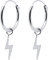 ENTREPLATA Creolen Silber 925 Unisex – Moderner Ohrschmuck für Damen und Herren – Set aus 2 Mini-Criollas mit Blitz Anhängern