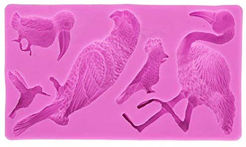 Pssopp Vögel Muster Silikon Fondantform Fondant Kuchenform Weiche Silikonform für Schokoladenkerze Soft