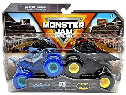 Monster Jam Megalodon vs Batman, Serie 20 (Maßstab 1:64, Doppelpack)