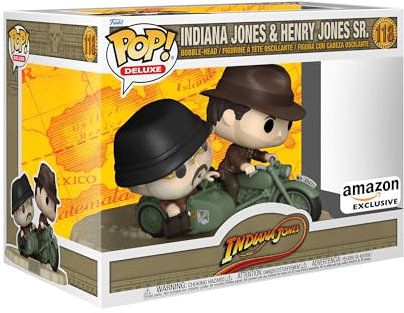 Funko Pop! Ride Super Deluxe: IJ&TLC - Indiana Jones - Indy And Sr. With Bike - Indiana Jones 3 - Exclusiva Amazon - Figura de Vinilo Coleccionable - Idea de Regalo- Mercancia Oficial - Movies Fans