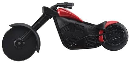 Pizzaschneider Motorrad Pizzaroller Pizzamesser Pizzarad Pizzateiler Biker mit scharfem Schneiderad & Ständer für Weihnachten, Geburtstag und Kreative Geschenke