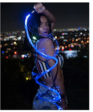 Fouet À Fibre Optique LED, Fouet De Danse À Fibre Optique De 1.8 M, Jouet Rave Super Lumineux Pivotant À 360 ° pour Fête, Musique, Spectacle