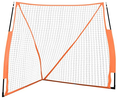vidaXL Baseball Netz, Tragbares Übungsnetz für Baseball Training, Baseball Rebounder Netz für Hof Rasen, Baseball Trainingsnetz für Erwachsene Kinder, Orange Schwarz Stahl