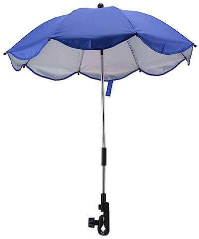 14 Pouces Ombrelle pour Poussette, Parasol Universel pour Poussette avec Pince Parasol Réglable pour Poussette avec Protection Parasol pour Poussette, Couffin, Fauteuil Roulant (Bleu Saphir