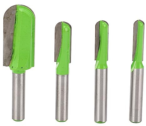 4pcs Core Cove Box Router Bit Set Tungsten Steel Alloy Round Groove Router Bit for Woodworking