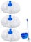 Microfibre Mop Head Floor Mop for Floor Cleaning - Cleaning Mops for Hard Floors Hardwood Laminate Tiles Floors, Wet Mop Dust Mops with 3 Washable Replacement White Mop Heads White Blue Colour Code