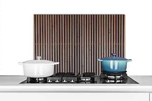 KitchenYeah© Spritzschutz Küchenrückwand Platte Küchen Zubehör Aluminium Platte Herd Spritzschutz WandverkleidungVintage - Holz - Design - Moderne - 70x50 cm