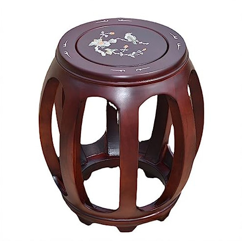 BailingDS Tabouret classique chinois en bois, tabouret Guqin, tabouret de piano, mobilier classique chinois, tabouret tambour, fabriqué en bois de Huanghuali, 4,5 kg, 30 cm x 44 cm