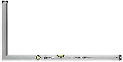 PRO Aluminium Anschlagwinkel Silber Eloxiert mit Vertikaler und Horizontaler Anzeige - Die Härte 9 auf der Mohs Skala - Bauwinkel- Schlosserwinkel - Schreinerwinkel - Aluwinkel 50X100cm