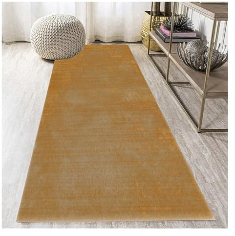 Siunwdiy Alfombra de Pasillo y Cocina 4 Metros Naranja, Moderna, Antideslizante, Lavable, poliéster, por Metros, Ajustable, para Pasillo, Dormitorio, Interior, salón,40X400CM