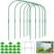 MTFun 60Pcs Greenhouse Hoop Grow Tunnel Kit Durable Greenhouse Support Hoop Frame Premium DIY Garden Hoops Plant Support Fiberglass Hoop with 18 Clips for for Netting Raised Beds