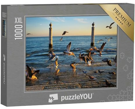Puzzle 1000 Teile XXL „Die Möven der Columns Dock in Lissabon, Portugal“ – aus der Puzzle-Kollektion Portugal