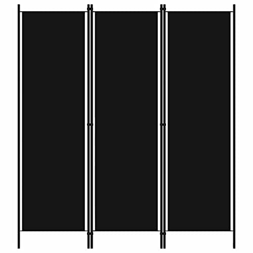 ZEYUAN 3-TLG. Raumteiler, Sichtschutz, Stellwände, Trennwände, Mobile Umkleidekabine, Raumtrenner, Paravent, Schwarz 150x180 cm