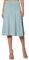 Knielanger Rock Damen Sommer Einfacher Komfort-Basic-Stretch-Rock in A-Linie mit ausgestelltem Knie für Damen Wollrock Kurz (BU2, S)